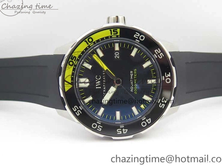 MIROTIME 0813 GoAnywhere Aquatimer SS IW356802 ZZF 1:1 Best Edition Black Dial on Black Rubber Strap MIYOTA 7128